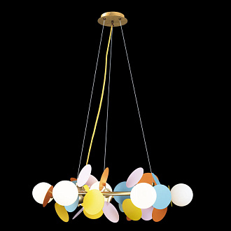 Люстра подвесная LOFT IT Matisse 10008/700 mult, диаметр 70 см, золото-разноцветный