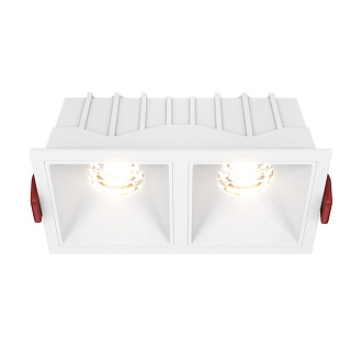 Светильник 13 см, 20W, 3000K, Maytoni Downlight Alfa LED DL043-02-10W3K-SQ-W, белый, вр 5,5*11,5 см