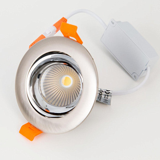 Встраиваемый светильник 9 см, 7W, 3500К, Citilux Альфа CLD001NW5, никель, вр 8 см