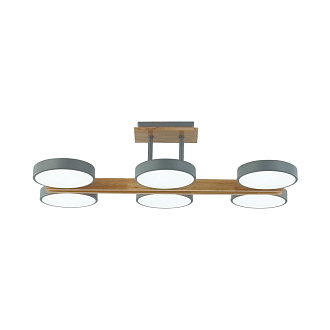 Потолочный светильник 33*65*17 см, 1*LED*108W 3000-4000-6000K Lumion Plato 8031/108CL серый, дерево