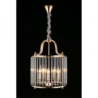 Подвесная люстра 40*80-150 см, 5*E14, 40W, Aployt JOANNA APL.726.16.05, латунный