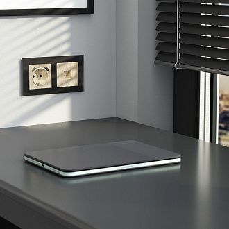 W1181010 Розетка Ethernet RJ-45, шампань рифленый Werkel, 4690389160608