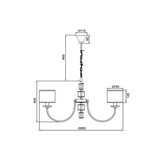 Подвесная люстра  80*86 см, 8*E14 античная бронза, прозрачный Vele Luce Soprano VL4194P08