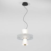Подвесной светильник 30*30*33-133 см, LED*7W, 4000K, Eurosvet Titania 40028/1 LED, черный, a069190