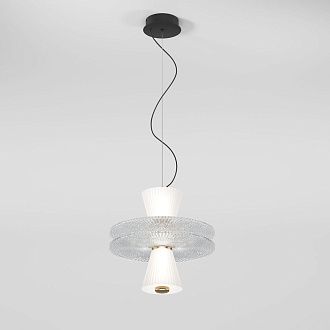 Подвесной светильник 30*30*33-133 см, LED*7W, 4000K, Eurosvet Titania 40028/1 LED, черный, a069190