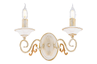 Бра L350 x W170 x H200, мм, 2*40W (80W), FGD+WH (Золото+Белый) Sfera Sveta B85920/2W FGD+WH