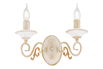 Бра L350 x W170 x H200, мм, 2*40W (80W), FGD+WH (Золото+Белый) Sfera Sveta B85920/2W FGD+WH