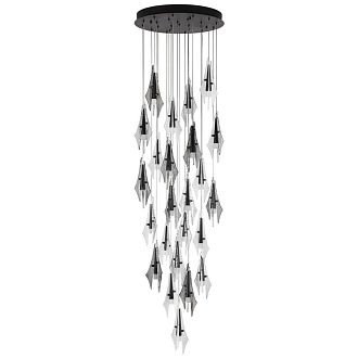 Люстра каскадная *70*100-350 см, 24*LED*5,7W, 3000K, Odeon Light Afalina 5442/137L, черный