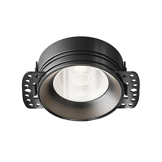 Влагозащищенный светильник 6,5*6,5*3 см, 1*GU10, 10W, К, Maytoni Technical Flint DL101-GU10-TRS-B черный, вр 6,8 см