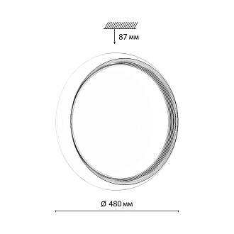 Cветильник 48*8,7 см, LED 70W, 3000-6000 К, IP43, белый/золотой, пластик Sonex Tofiq White, 7650/EL