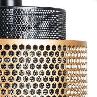 Подвесной светильник 20 см, Arte Lamp Grid A7069SP-1BK, черный-золото