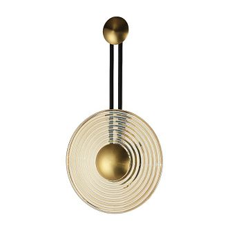Бра 30*10*50 см, 1*LED*8W, 4000K Gerhort G31200/1wBK+GD AMB, Черный, золото