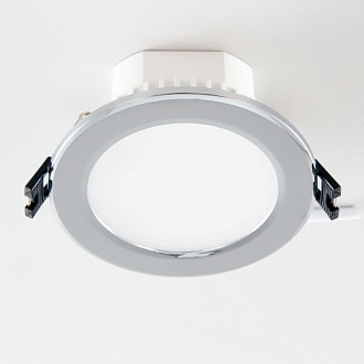 Светильник встроенный 11*4,2 см, LED*7 W, 3000-5500-4000 К, Хром Citilux Акви CLD008111V, вр 9 см