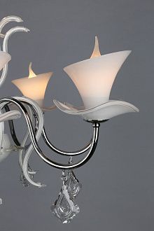 Люстра Omnilux OML-77403-08 диаметр 80см	хром/белый/прозрачный