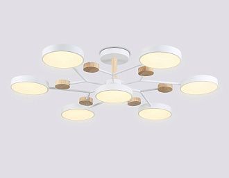 Люстра светодиодная на штанге **19- см, **W, 3000-6000K, Ambrella Light Comfort FL4864, белый, дерево