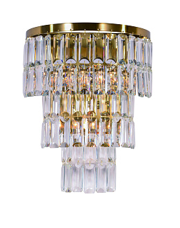 Бра 350*200*370, 4*E14, 40W NewRgy Cristallo W2752P/4A PLATING BRASS+CLEAR, PLATING BRASS+CLEAR