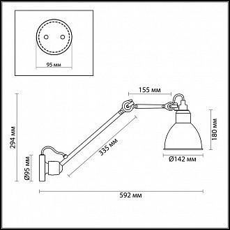 Бра Odeon Light Arta 4125/1WD, черный