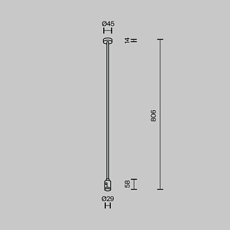Стойка 2,9*2,9*80,6 см, Maytoni Technical Magnetic trаck system Flarity черный TRA159C-SL1-B черный