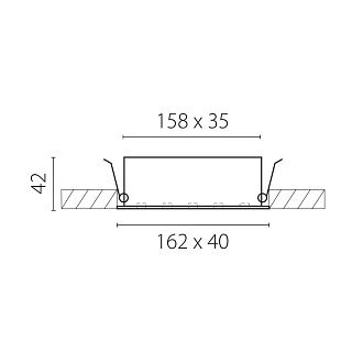 Светильник встраиваемый 16,2*4*4,3 см, *10W, 4000K, Lightstar Guarda 082246, Белый