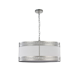 Подвесная люстра Favourite Exortivus 4010-3PC, L600*W250*H395/1395, античного серебра, плафон из белой ткани