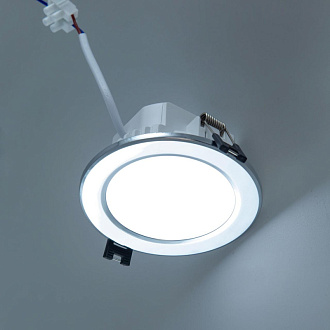 Светильник встроенный 11*4,2 см, LED*7 W, 3000-5500-4000 К, Хром Citilux Акви CLD008111V, вр 9 см