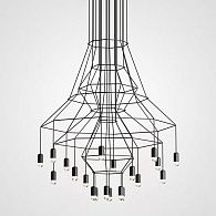 Люстра Via Wireflow Chandelier polyhedral 0315 Suspension lamp 120*120*500 см, 20*G9*20W, ImperiumLoft Via01, Чёрный