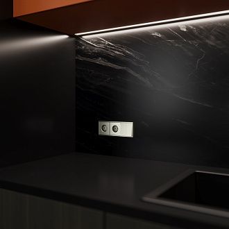 Клавиши для выключателя/переключателя двухклавишного, S70 Metal, никель Voltum VLSM000311
