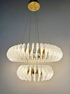 Люстра 8846-800+500, D800*H340 мм / D500*H340 мм LED, 198W, 3000/4000/6000K, Alva Donna, Золото