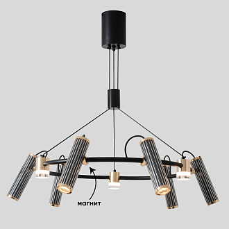 Светильник 80 см, 27W, 3000K, Crystal Lux EXTRA SP9, черный-золото