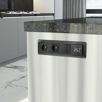 W0042448 Рамка на 4 поста Elite, черный, стекло Werkel, 4690389196232