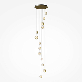 Каскадная люстра 60*60*367 см, LED, 3000К, Maytoni Pharao MOD361PL-L58BS3K латунный