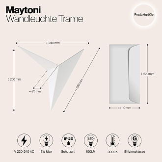 Светильник настенный Maytoni C808WL-L3W, белый/матовый