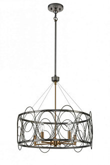 Подвесная люстра  57*182 см, 5*E14 никель, античная латунь Vele Luce Stradivario VL4104P05