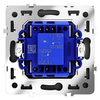 Перекрестный переключатель встраиваемый Voltum S70 одноклавишный 10А, титан пластик Soft touch VLS010506
