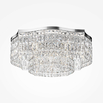 Потолочная люстра Maytoni Dune DIA005CL-10CH, диаметр 60 см, хром-хрусталь