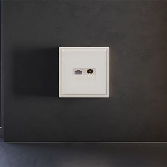 Накладка для розетки TV+RJ45 кат. 6, S70, хлопок Voltum VLS002713