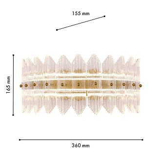 Бра *36*16,5- см, *LED*14W, 3000K, Favourite Mirabella 4754-1W, латунь