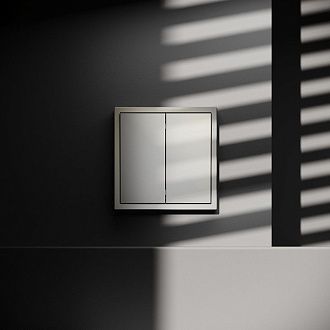 Проходной переключатель встраиваемый Voltum S70 двухклавишный 10А, шелк пластик Soft touch VLS020304