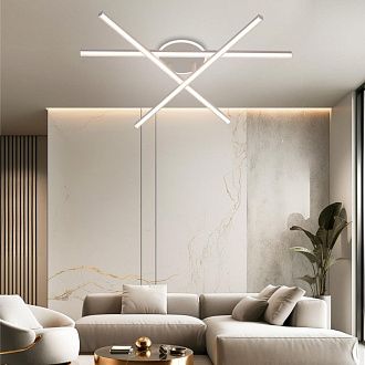 Люстра потолочная с пультом 94*14 см, LED 75W 3000-5500K Citilux Trent CL203630 белый