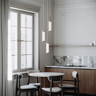 Подвесной светильник 25*25*135 см, *LED, 13W, 3000 Eurosvet Stark 50386/3 LED, латунь