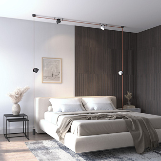 Трековый однофазный светильник 10 см, 12W, 3000K, Denkirs Belty Spot DK5543-WH+BK