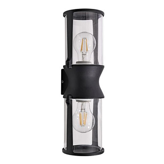 Уличный настенный светильник 36 см, Arte Lamp Minchir A8306AL-2BK, черный