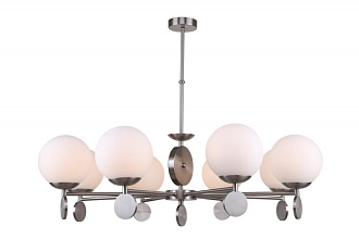 Люстра на штанге Stilfort 2141/11/08P, диаметр 92 см, никель