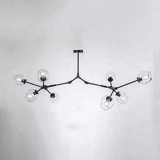 Люстра на штанге Адель Branching Bubble Chandelier L11 Black Amber 185*185*110 см, 11*E27*60W, ImperiumLoft 40,14, Чёрный