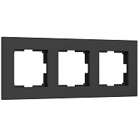 W0032908 Рамка на 3 поста Slab, черный софт Werkel, 4690389193422