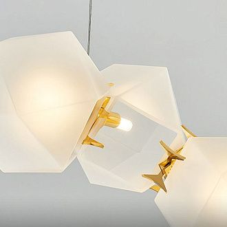 Подвесной светильник Gabriel Scott Welles Glass L2 40*40*35 см, 2*G9*40W, ImperiumLoft 40.2275-0, Золотистый