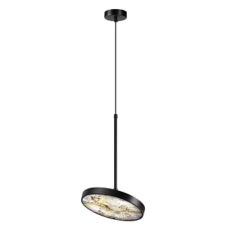 Подвес 23,6*23,6*180 см, LED 1*15W, 3000-4000-6000 К, Odeon Light Bergi 5064/15L, матовый черный/серо-бежевый