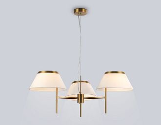 Подвесная люстра с абажурами **29-108 см, 3*E14*40W, K, Ambrella Light High Light LH72471, латунь