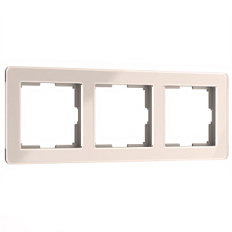 W0032743 Рамка на 3 поста Acrylic, айвори Werkel, 4690389186295