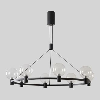 Подвесная люстра 90 см, 56W, 3000K, Crystal Lux DUET SP56W LED BLACK, черный